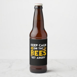 Bienenkopfgeschenk   Behalt ruhig oder die Bienen  Bierflaschenetikett