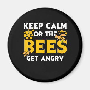 Bienenkopfgeschenk   Behalt ruhig oder die Bienen  Magnet
