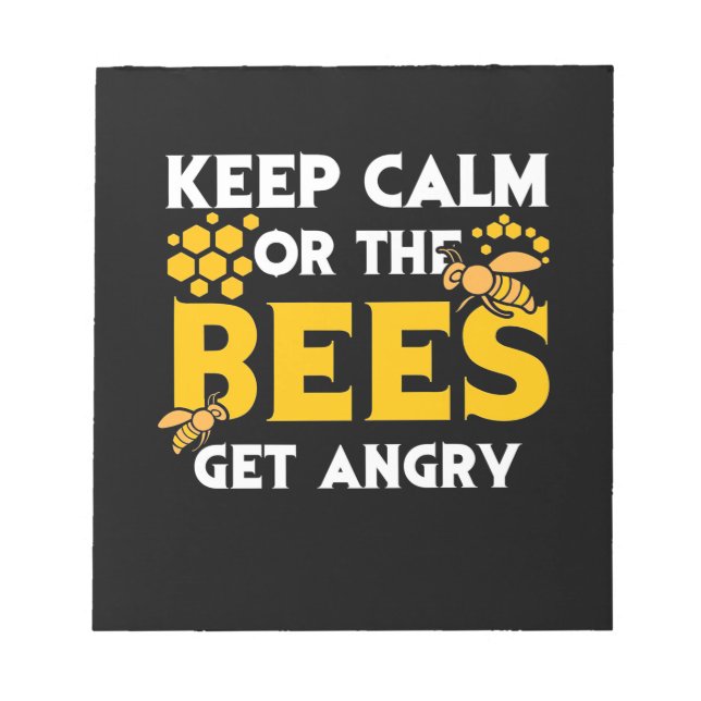 Bienenkopfgeschenk | Behalt ruhig oder die Bienen  Notizblock (Vorderseite)