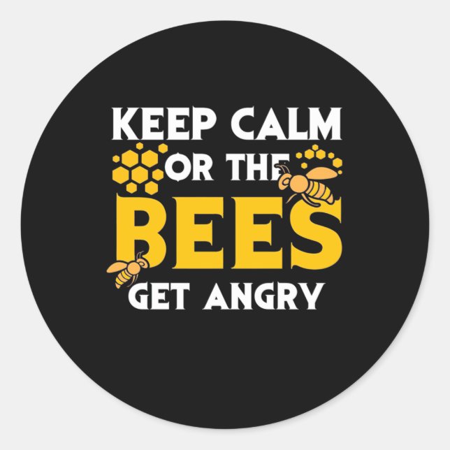 Bienenkopfgeschenk | Behalt ruhig oder die Bienen  Runder Aufkleber (Vorderseite)