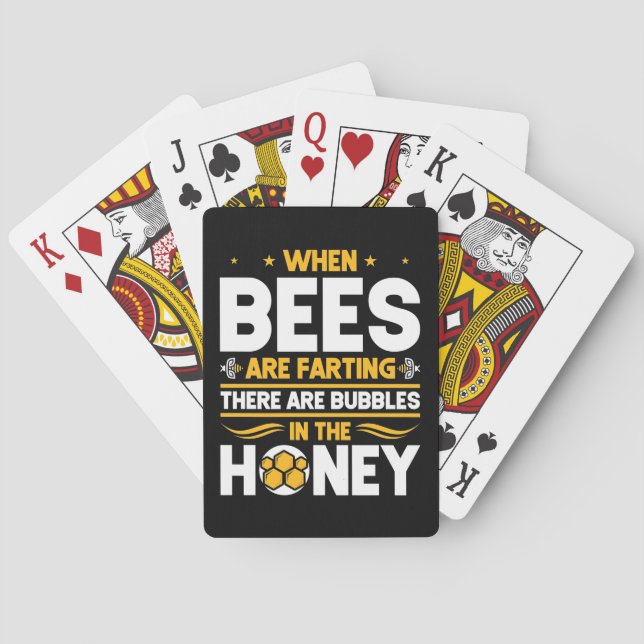 Bienenkopfgeschenk | Bei Bienen Spielkarten (Rückseite)