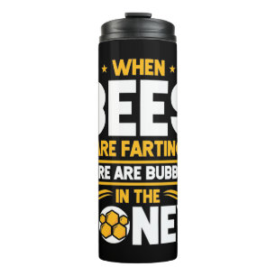 Bienenkopfgeschenk   Bei Bienen Thermosbecher