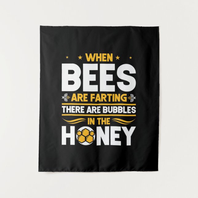 Bienenkopfgeschenk | Bei Bienen Wandteppich (Vorderseite)