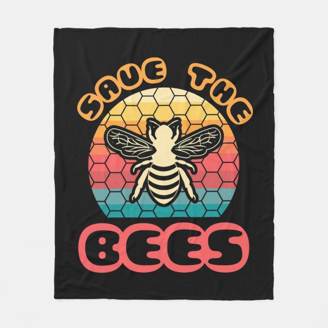 Bienenkopfgeschenk | Bienen Gerettet Fleecedecke (Vorderseite)