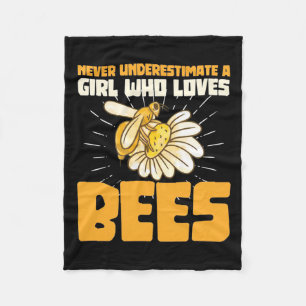 Bienenkopfgeschenk Ein Mädchen, das Bienen Liebe Fleecedecke