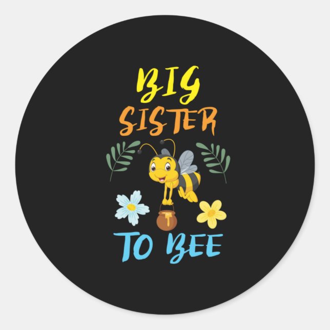 Bienenkopfgeschenk | Große Schwester zu sein Runder Aufkleber (Vorderseite)
