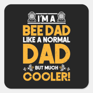 Bienenkopfgeschenk Ich bin ein Vater der Biene Quadratischer Aufkleber