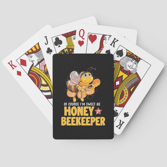 Bienenkopfgeschenk | Ich bin süß als Honigbienenha Spielkarten (Rückseite)