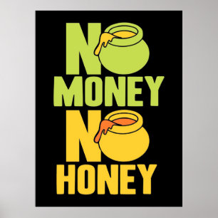 Bienenkopfgeschenk   Imker kein Geld kein Honig Poster