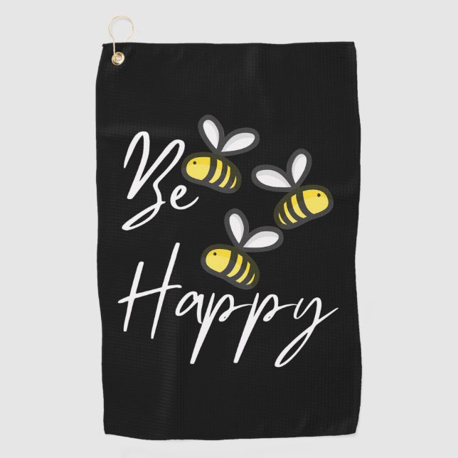 Bienenkopfgeschenk | Imker sind glücklich Golfhandtuch (Vorderseite)