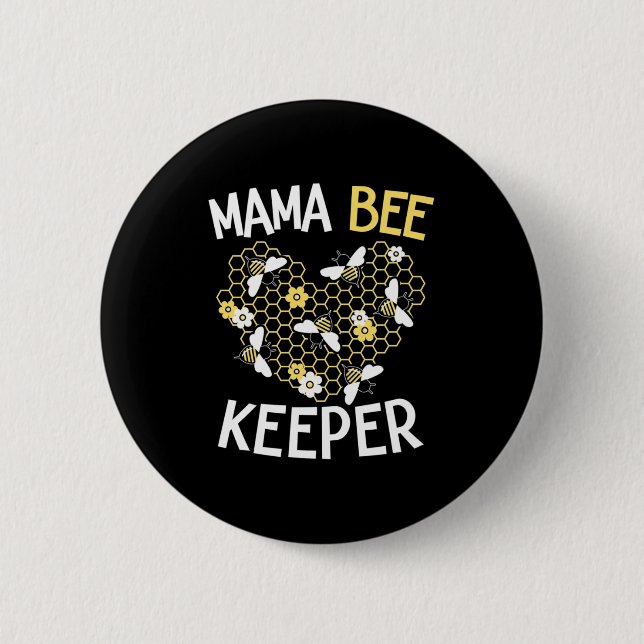 Bienenkopfgeschenk | Mama Bee Keeper Button (Vorderseite)