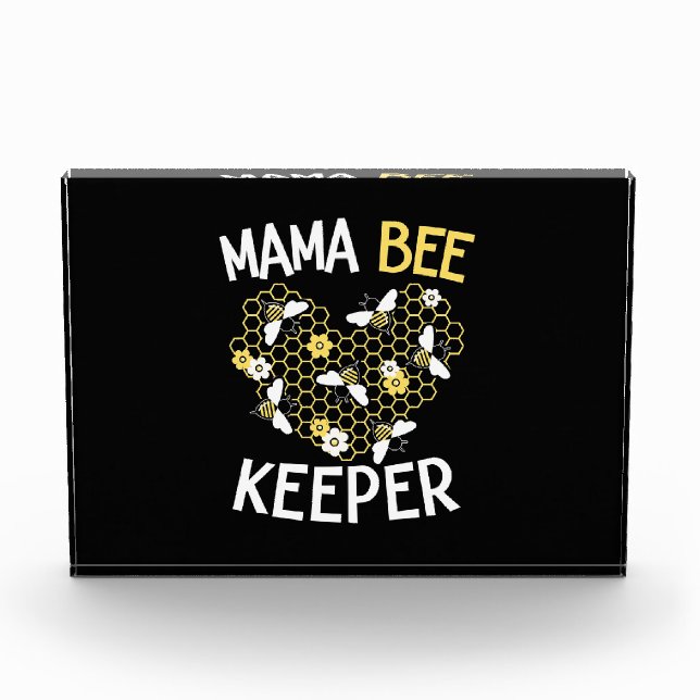 Bienenkopfgeschenk | Mama Bee Keeper Fotoblock (Vorderseite)