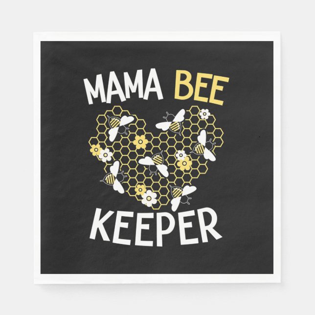 Bienenkopfgeschenk | Mama Bee Keeper Serviette (Vorderseite)