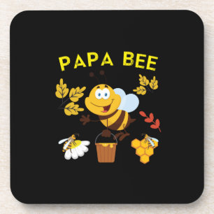 Bienenkopfgeschenk Papa Bee Getränkeuntersetzer
