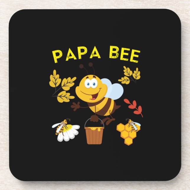 Bienenkopfgeschenk | Papa Bee Getränkeuntersetzer (Vorderseite)