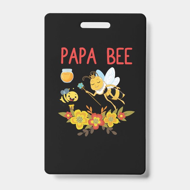 Bienenkopfgeschenk | Papa-Biene-Blume Ausweis (Vorderseite)