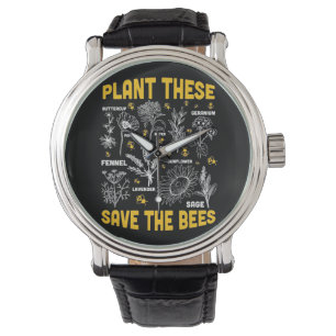 Bienenkopfgeschenk Pflanze Diese Rettete die Bie Armbanduhr