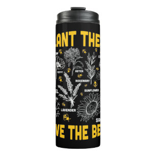 Bienenkopfgeschenk   Pflanze Diese Rettete die Bie Thermosbecher