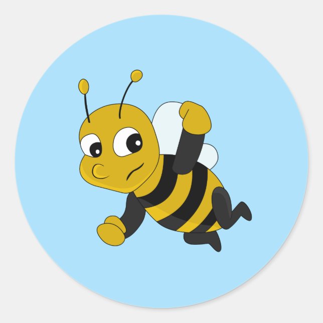 Bienenkorb-Cartoon Runder Aufkleber (Vorderseite)