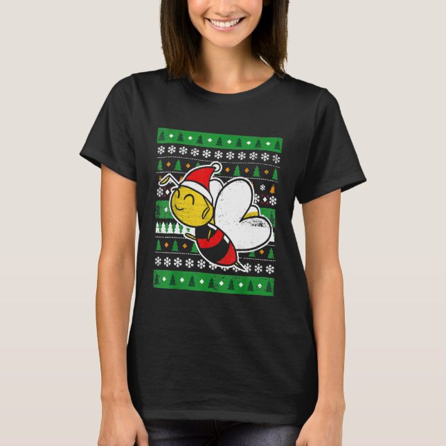 Bienenkräfte Honeybee Ugly Christmas Bee T-Shirt (Vorderseite)