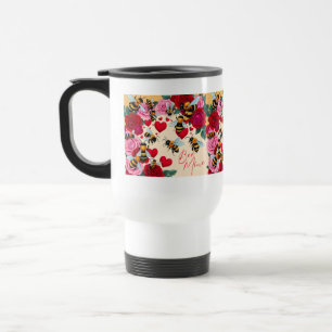 Bienenkultur - Romantisches Blumendesign Reisebecher