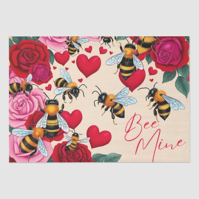 Bienenkultur - Romantisches Blumendesign Seidenpapier (Vorderseite)
