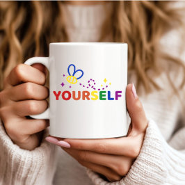 Bienenkunst - LGBTQ+ Regenbogen mit Bienenart Kaffeetasse