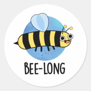 Bienenlange Funny Long Insect Pun Runder Aufkleber