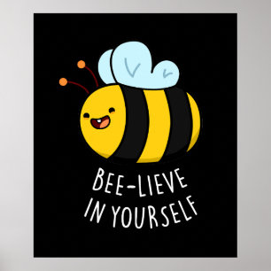 Bienenleben in Ihrer selbst Funny Bee Pun Dark BG Poster