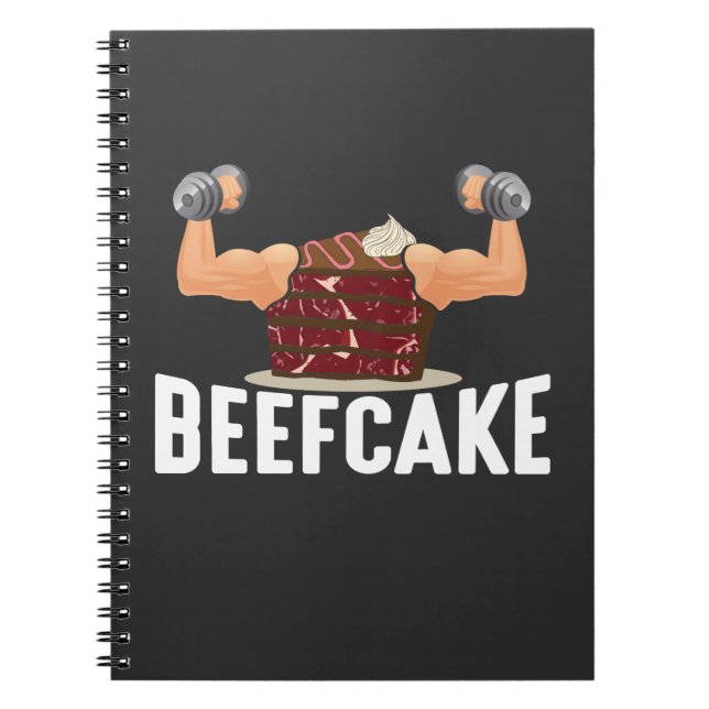 Bienenmuskelkuchen Bodybuilder Weichtraining Pu Notizblock (Vorderseite)