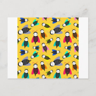 Bienenmuster Postkarte