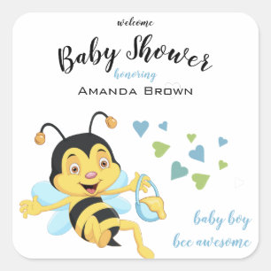 BienenPhantastisch Babydusche  Quadratischer Aufkleber