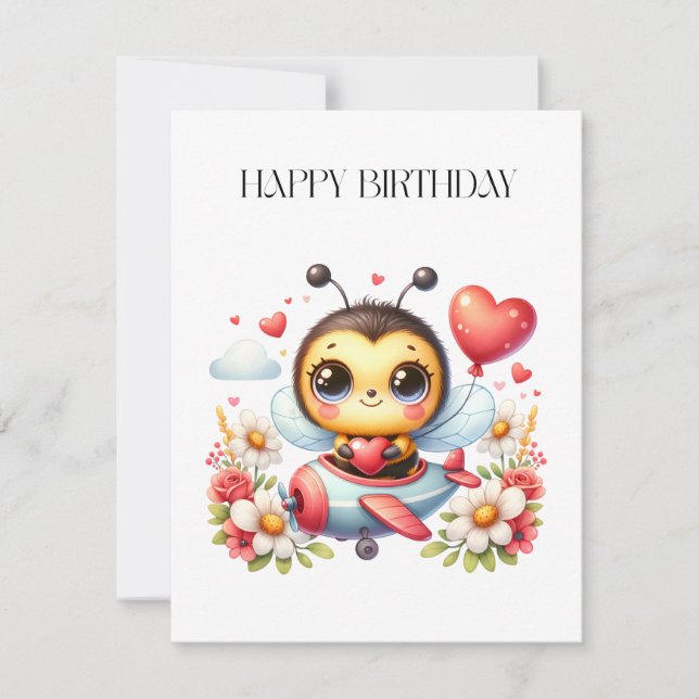 Bienenpilot Geburtstag Dankeskarte (Vorderseite)