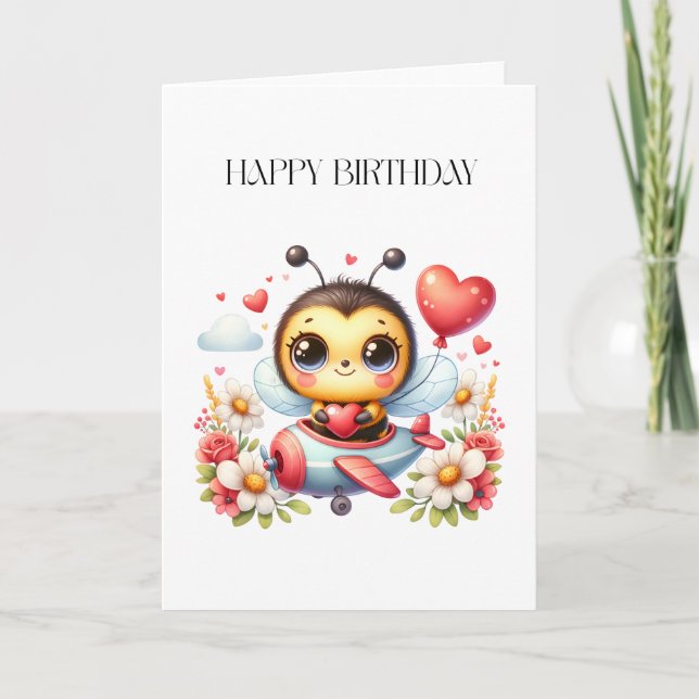 Bienenpilot Geburtstag Karte (Vorderseite)