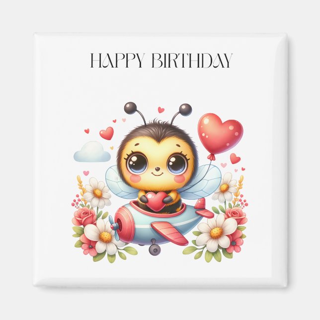Bienenpilot Geburtstag Magnet (Vorne)