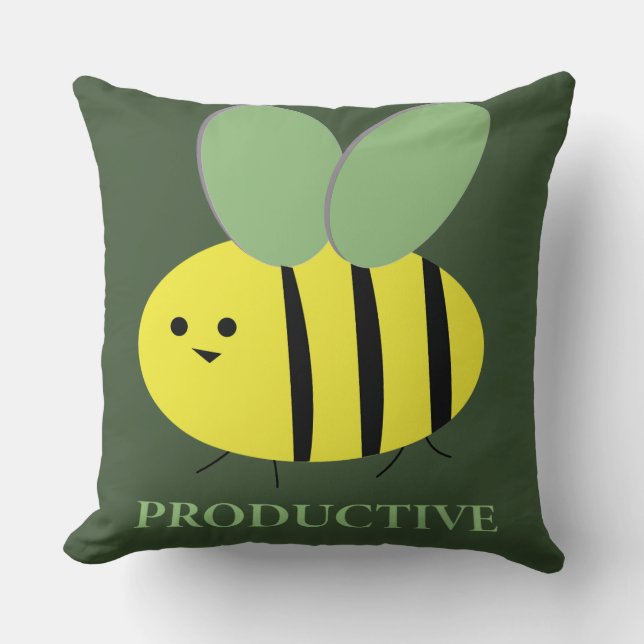 Bienenproduktiv, grün kissen (Vorderseite)