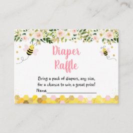 Bienenrosa Gold Floral Baby Dusche Windelwanne Raf Begleitkarte
