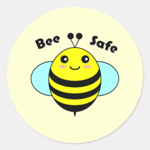Bienensicherheit 1 runder aufkleber