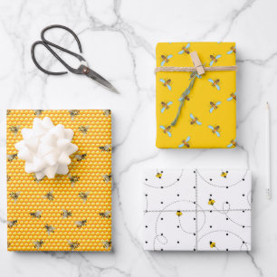 Bienensortiment Vier Wrapping Paper Geschenkpapier Set