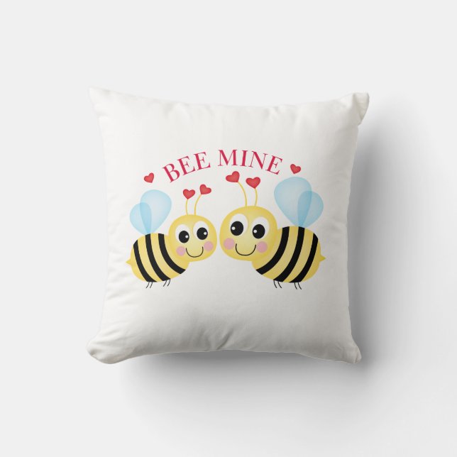 Bienensterbe Liebe Design Valentinstag Kissen (Vorderseite)