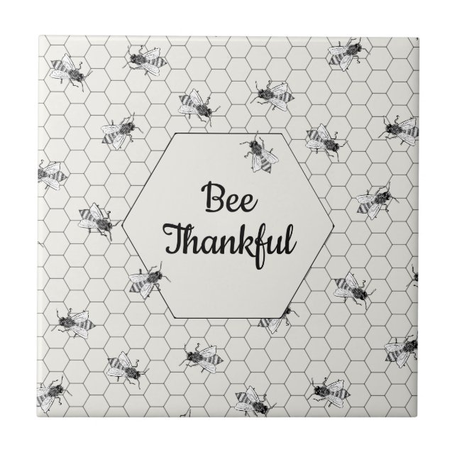 Bienensterbe-Zitat Ivory White Fliese (Vorderseite)
