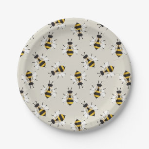 Bienensteuerung Gemusterte Papierplatte Pappteller