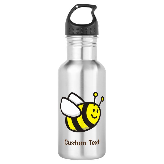 Bienenstock-Cartoon Edelstahlflasche (Vorderseite)