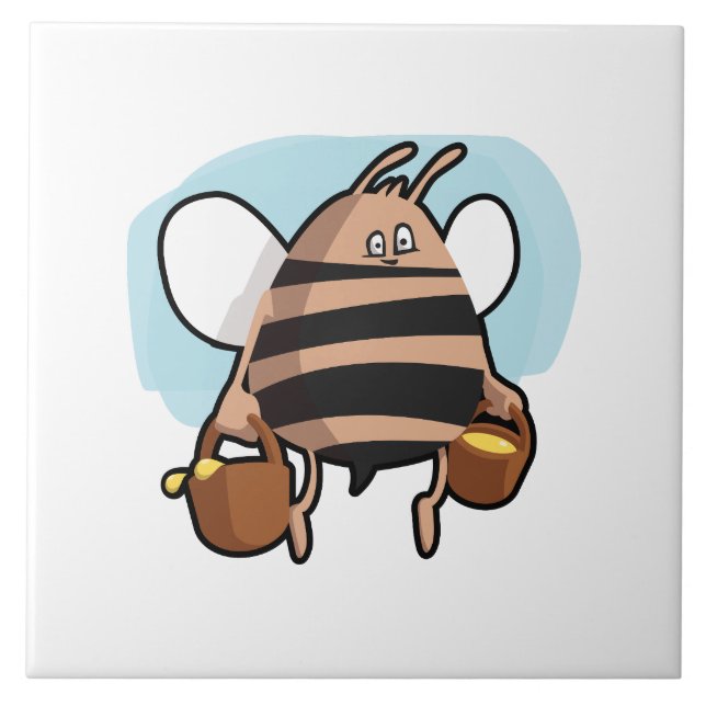 Bienenstock-Cartoon Fliese (Vorderseite)