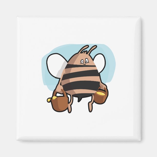 Bienenstock-Cartoon Magnet (Vorne)