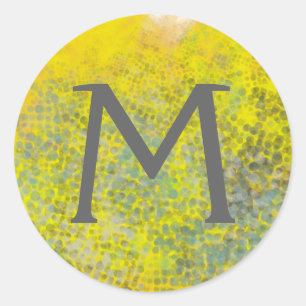 Bienenstock I des Monogramm-  Runder Aufkleber