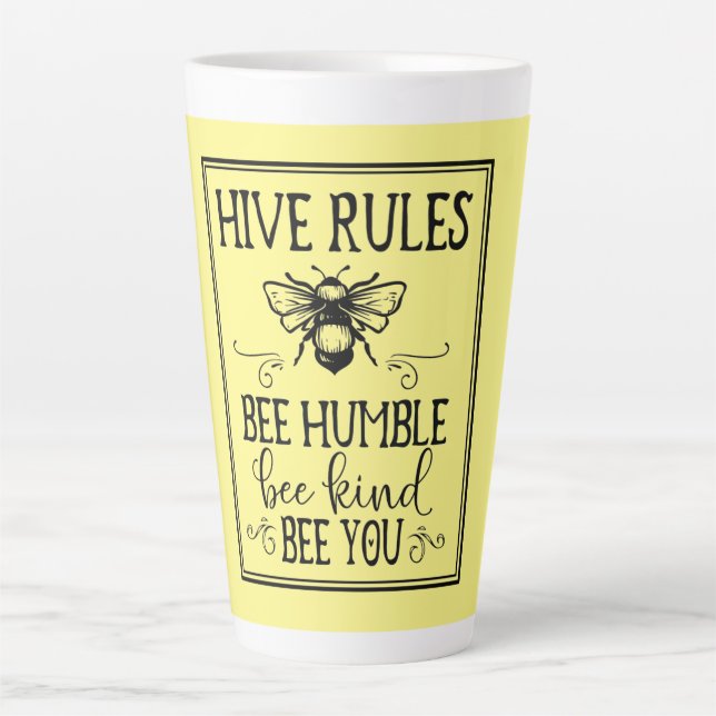 Bienenstock regiert Word Art Milchtasse (Vorderseite)