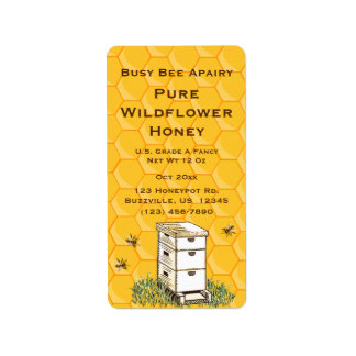 Bienenstock und Honeycomb Personalisierter Apiary Adressaufkleber
