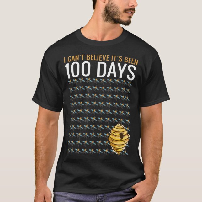 Bienenstockbaum 100 Tage Schullehrerjunge T-Shirt (Vorderseite)