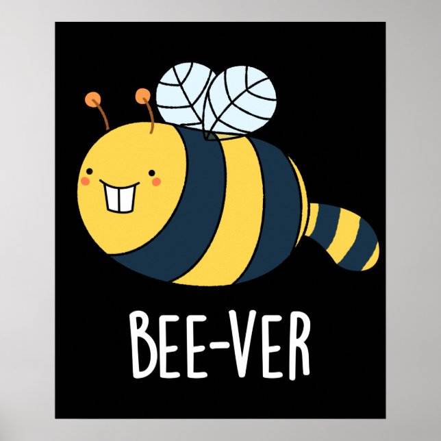 Bienenstöcke — Bienenblüte Pun Dark BG Poster (Vorne)